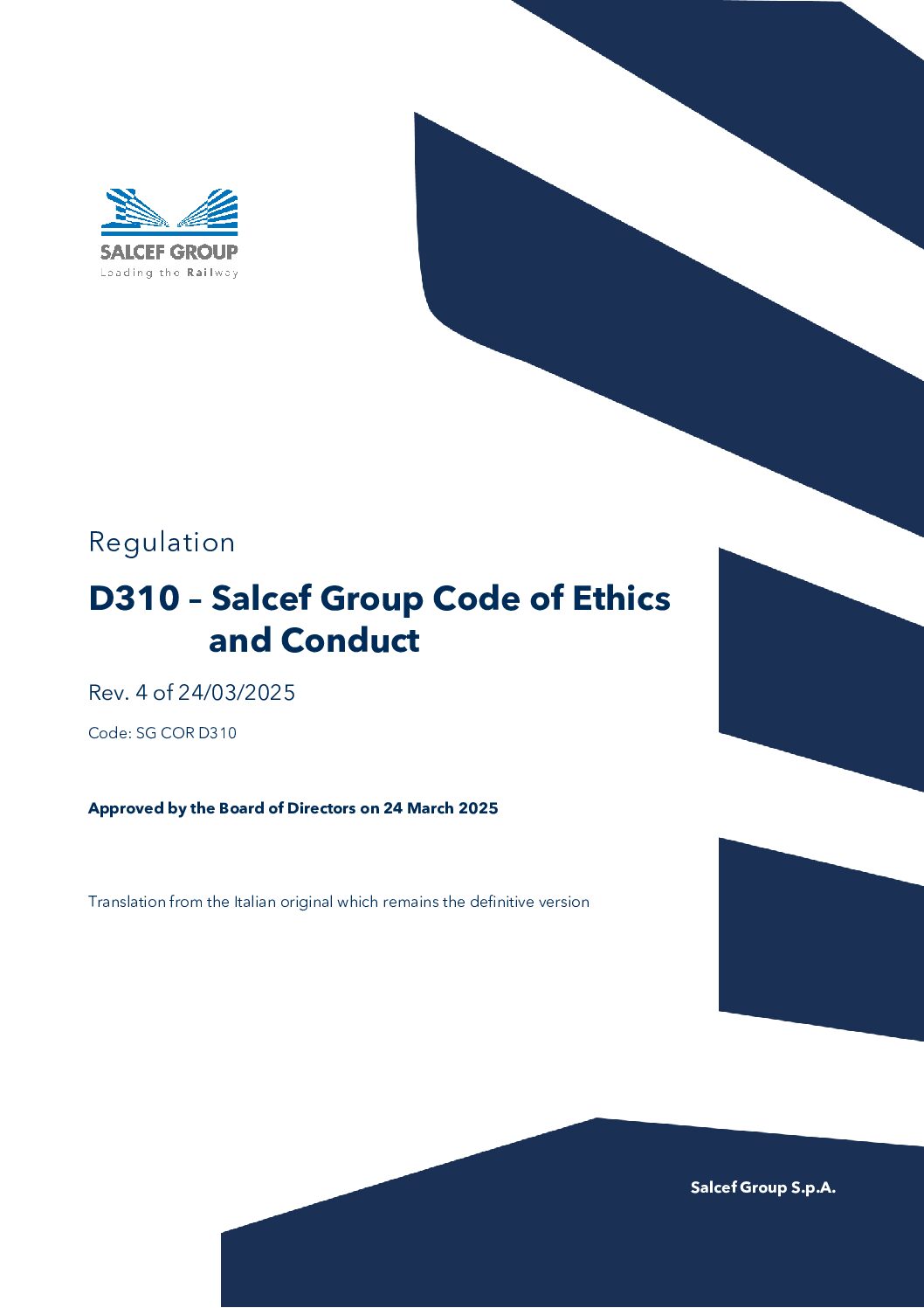 Salcef Rome Code-of-Ethics-and-Conduct-Gruppo-Salcef | Overail - Track solutions